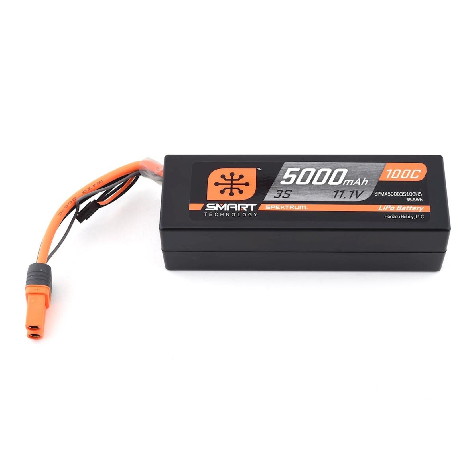 Spektrum #SPMX50003S100H5 Spektrum RC 3S Smart LiPo Hard Case 100C Battery Pack w/IC5 Connector (11.1V/5000mAh)