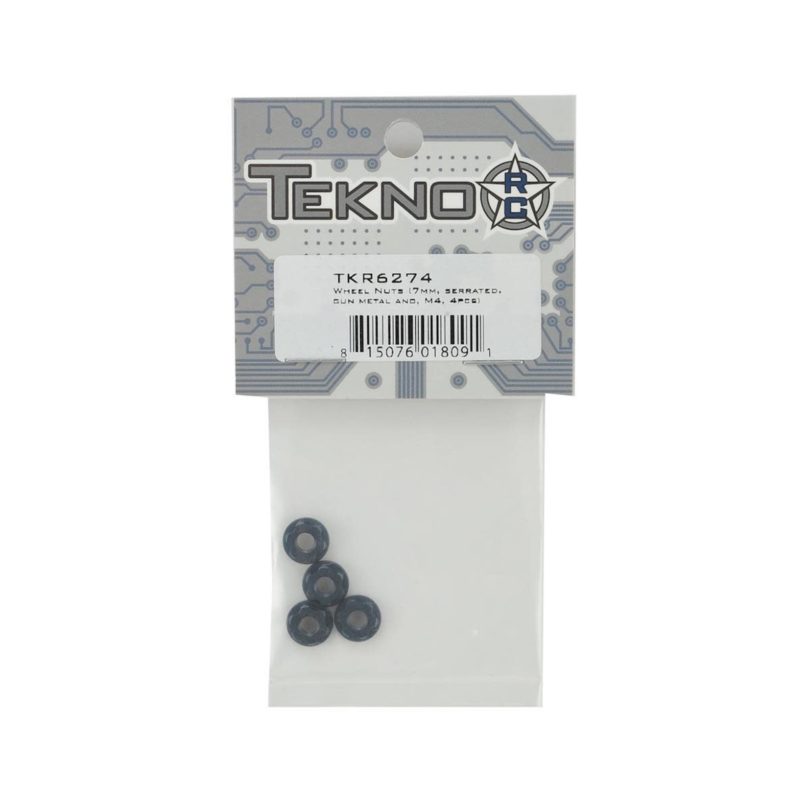 Tekno RC Tekno RC 7mm Serrated Wheel Nuts (Gun Metal) (4) #TKR6274