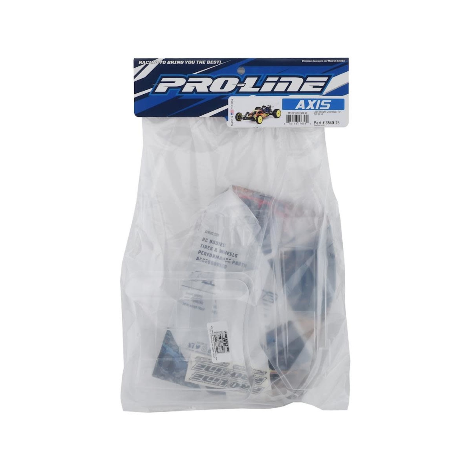 Pro-Line Pro-Line TLR 22 5.0 Axis 2WD 1/10 Buggy Body (Clear) (Lightweight) #3540-25