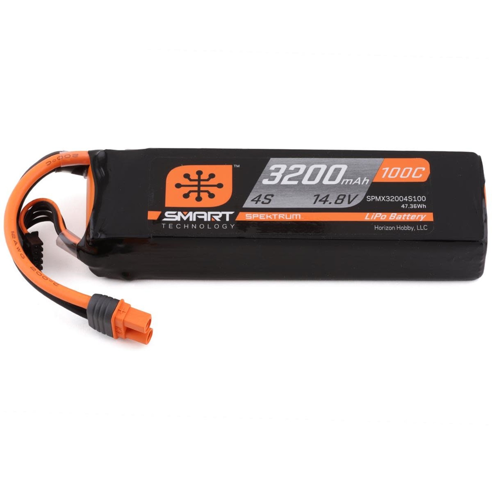 Spektrum #SPMX32004S100 Spektrum RC 4S Smart LiPo 100C Battery Pack (14.8V/3200mAh) w/IC3 Connector