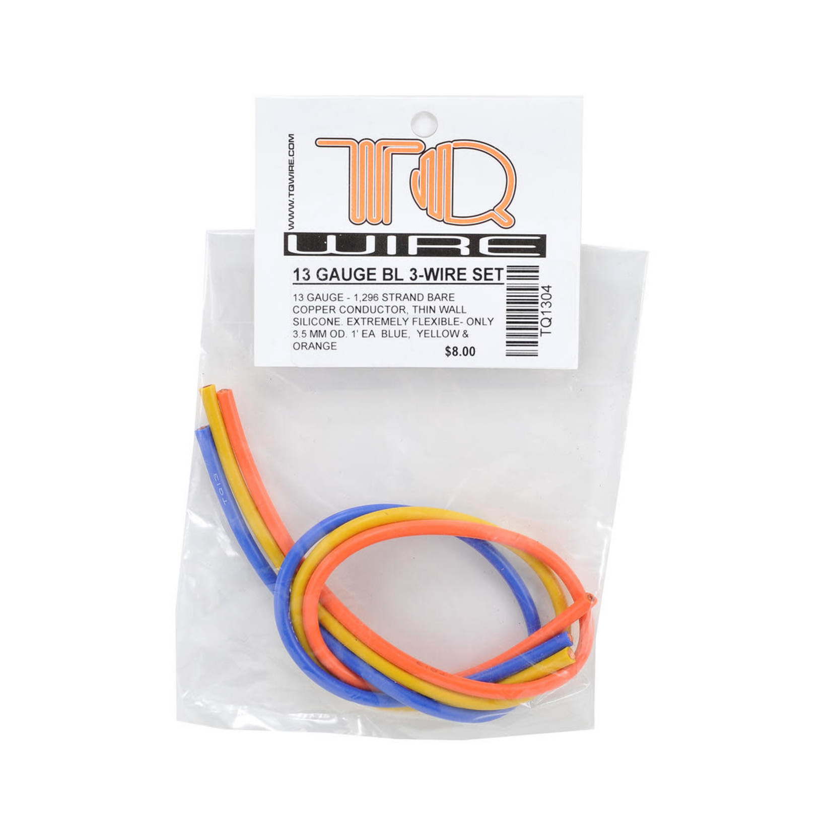 TQ Wire TQ Wire Silicone Wire Kit (Blue, Yellow & Orange) (1' Each) (13AWG) #TQ1304