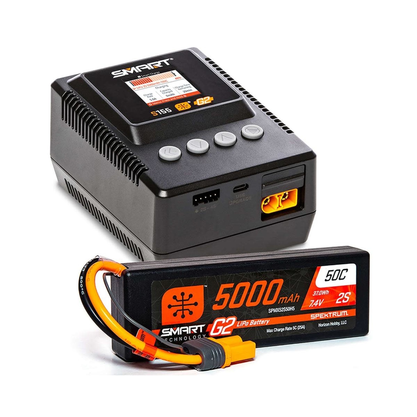 Spektrum #SPMXPSS200 Spektrum RC Smart G2 PowerStage 2S Bundle w/2S Smart LiPo Battery (5000mAh)
