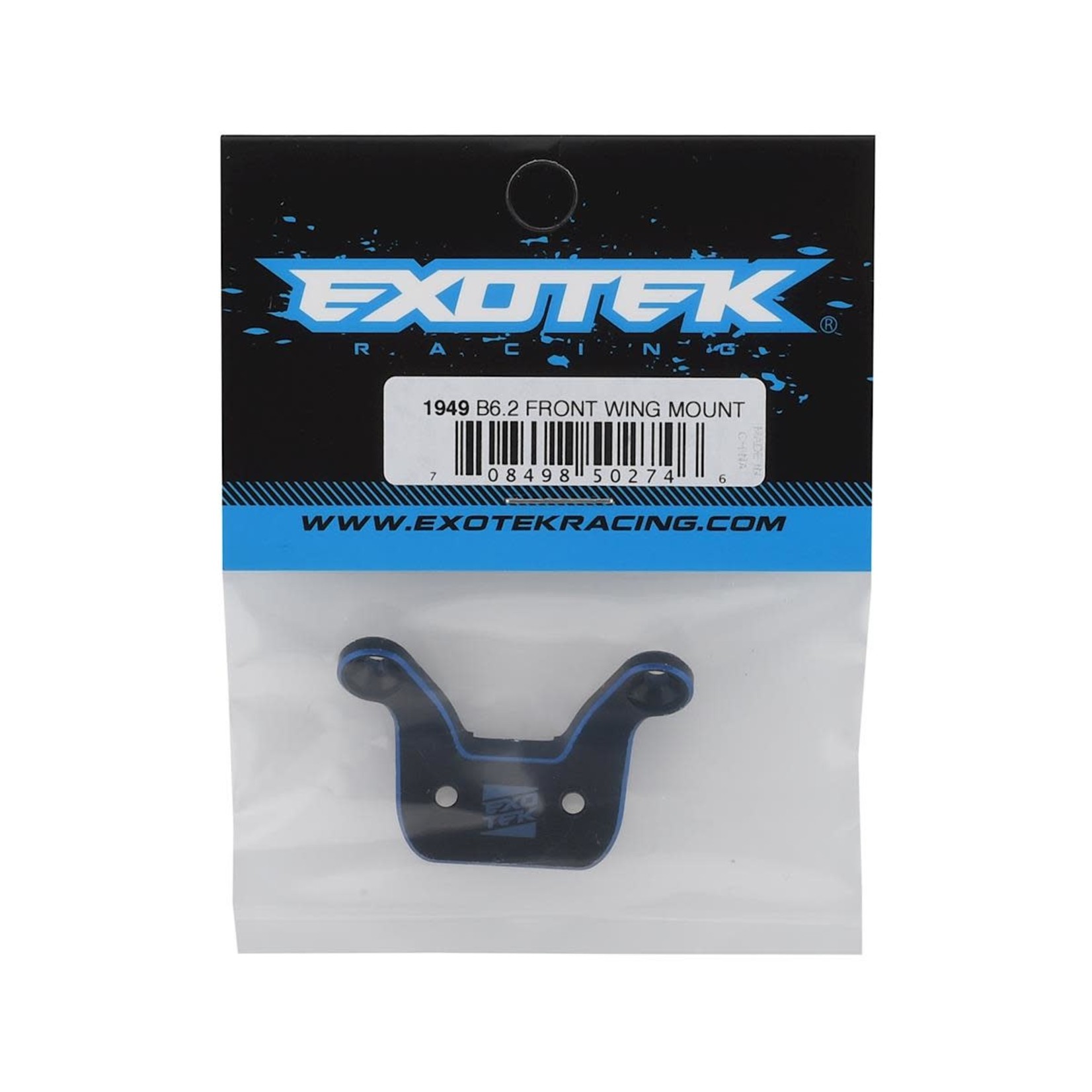 Exotek Exotek RC10B6.2 Aluminum HD Front Wing Mount (Black/Blue) #1949