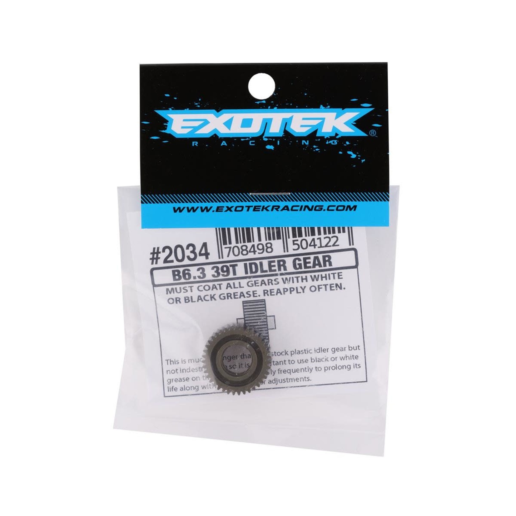 Exotek Exotek B6.3 Aluminum Laydown Idler Gear (39T) #2034