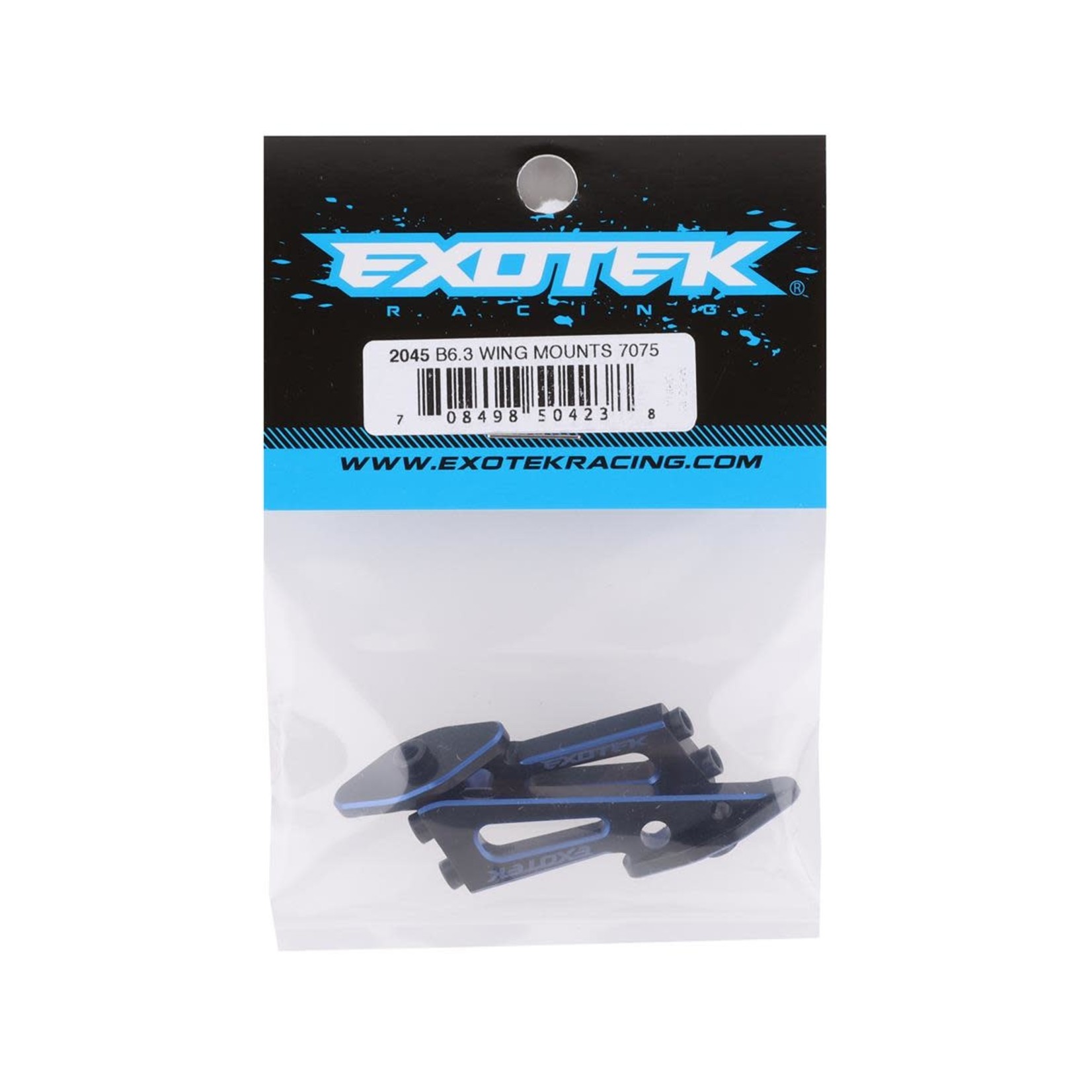Exotek Exotek B6.3 Aluminum Wing Mounts (Black/Blue) (2) #2045