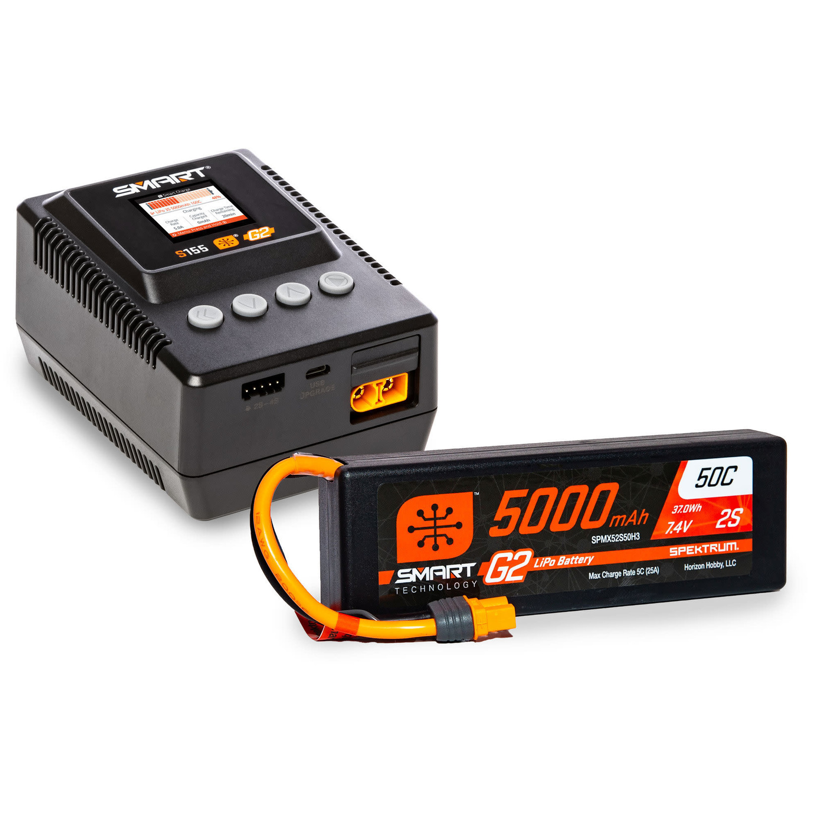 Spektrum #SPMXBCB1 Spektrum RC Smart G2 PowerStage Surface Bundle w/2S 5000mAh LiPo Battery & S155 Charger