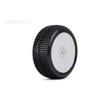 Jetko Tires #1005DWMSG  Jetko Dirt Slinger 1/8 Buggy Pre-Mounted Tires on White Dish Rims (Medium Soft) (2)