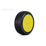 Jetko Tires #1005DYMSG  Jetko Dirt Slinger 1/8 Buggy Pre-Mounted Tires on Yellow Dish Rims (Medium Soft) (2)