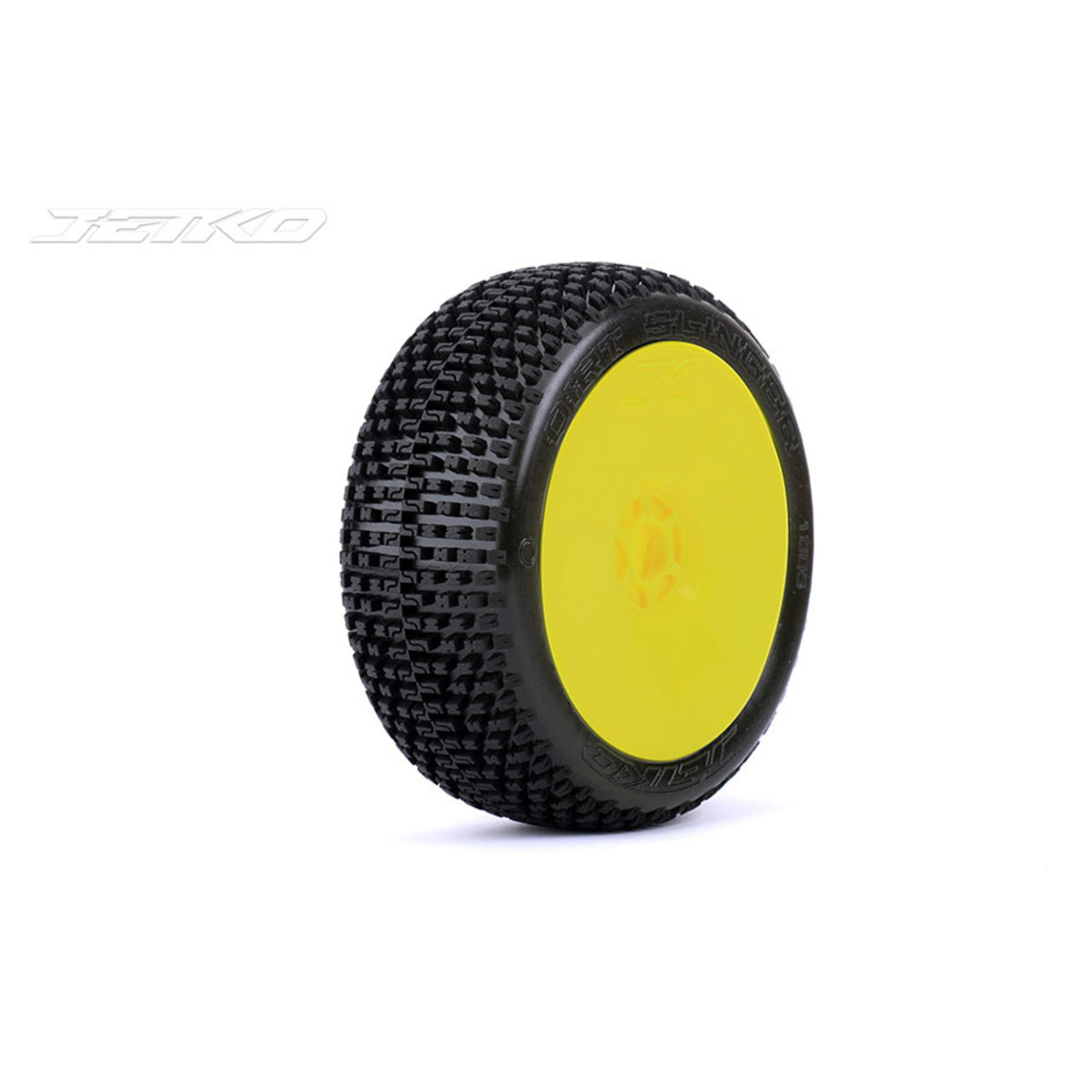 Jetko Tires Jetko Dirt Slinger 1/8 Buggy Pre-Mounted Tires on Yellow Dish Rims (Medium Soft) (2) #1005DYMSG