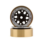 SSD RC #SSD00552 SSD RC 1.0” Boxer Aluminum/Brass Beadlock Wheels (Black) (2) *Installed on Demo Vehicle*