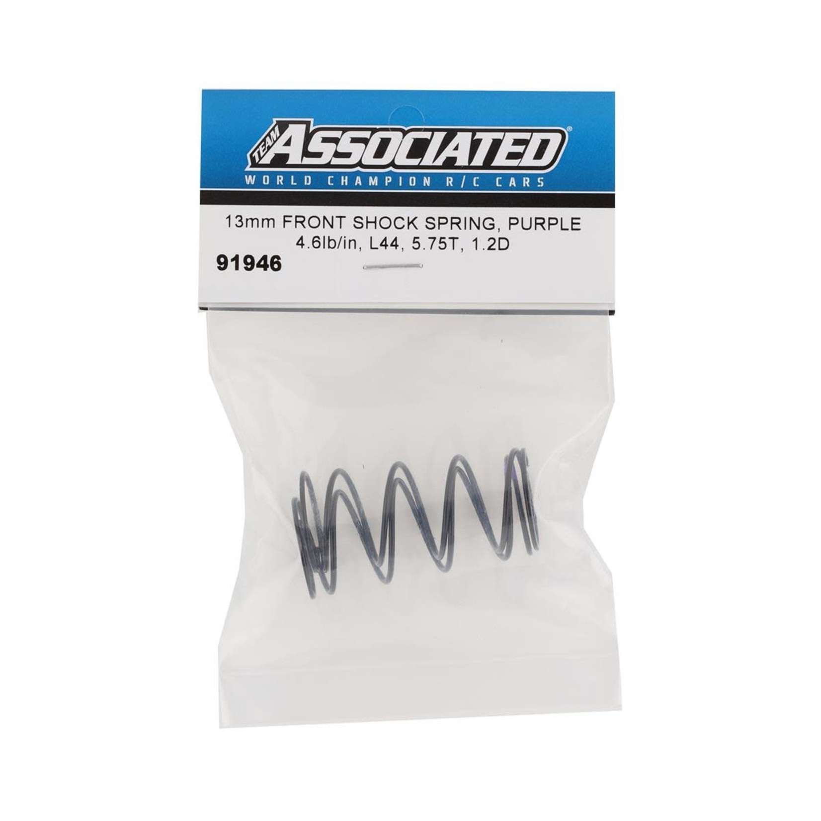 Team Associated #91946 Team Associated 13mm Front Shock Spring (Purple/4.6lbs) (44mm)