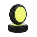 JConcepts JConcepts Fuzz Bite LP 2.2" Pre-Mounted 4WD Front Buggy Tire (Yellow) (2) (Pink) w/12mm Hex #3108-201011