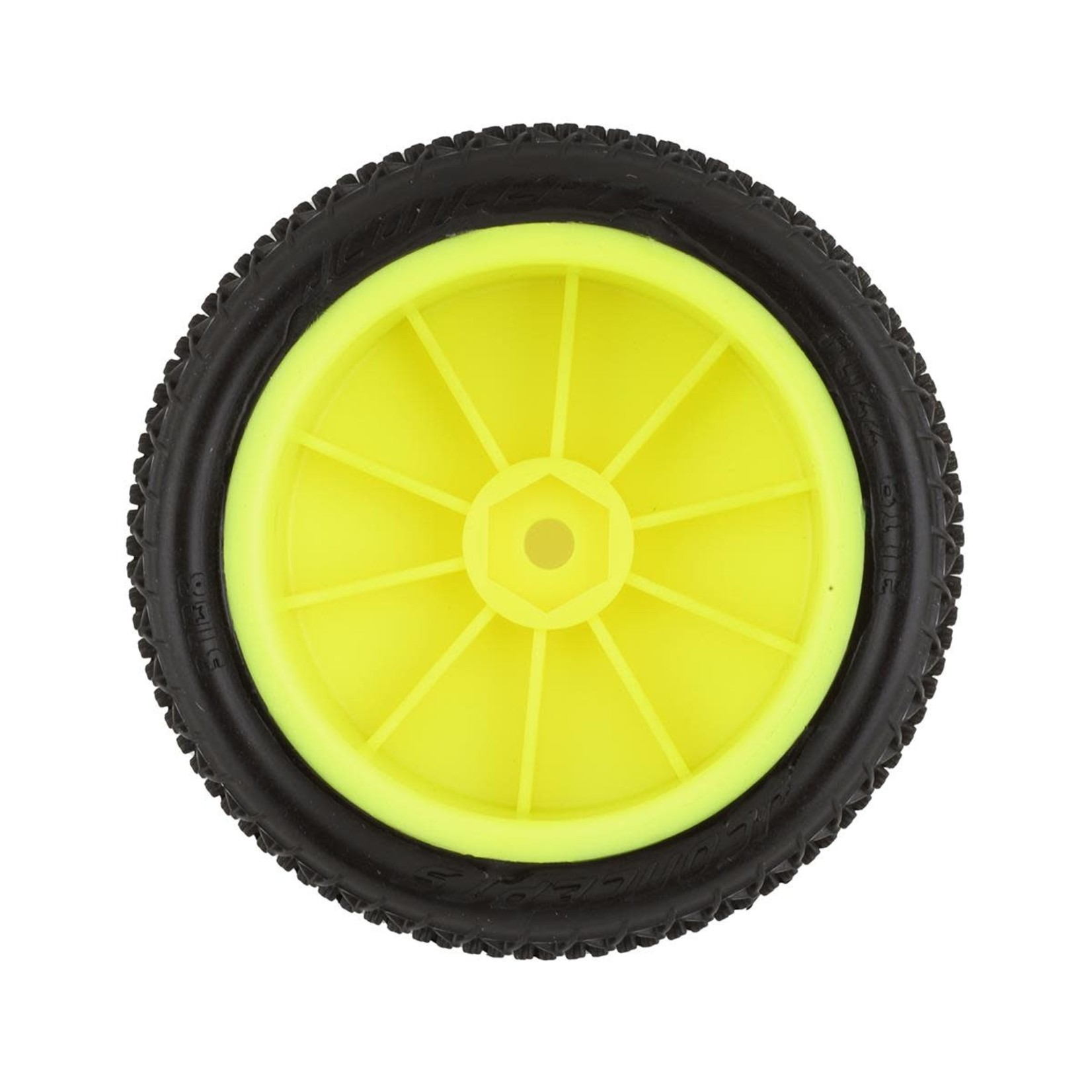 JConcepts JConcepts Fuzz Bite LP 2.2" Pre-Mounted 4WD Front Buggy Tire (Yellow) (2) (Pink) w/12mm Hex #3108-201011