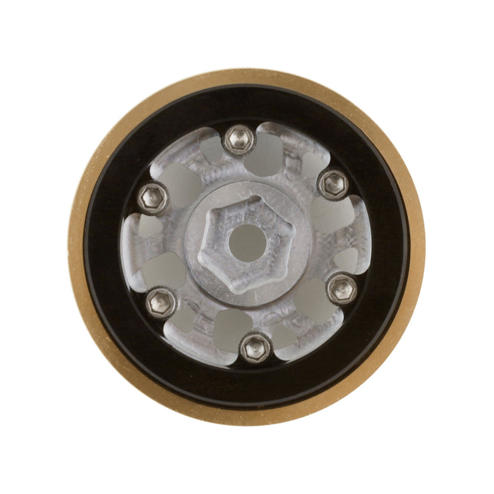 SSD RC SSD RC 1.0” Boxer Aluminum/Brass Beadlock Wheels (Silver) (2) #SSD00554