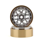 SSD RC #SSD00554 SSD RC 1.0” Boxer Aluminum/Brass Beadlock Wheels (Silver) (2)