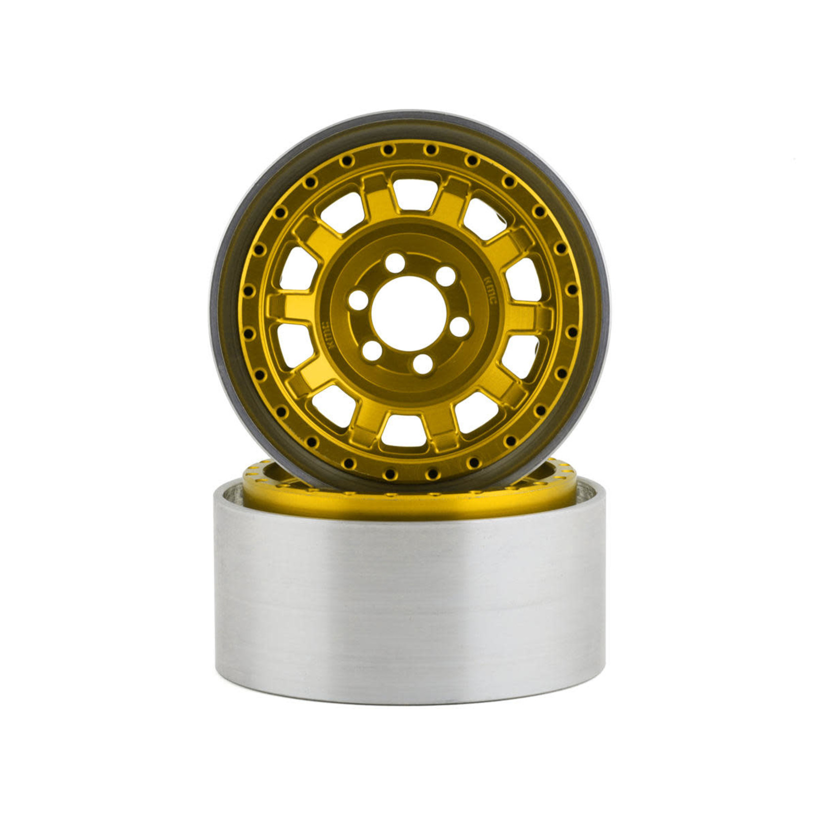 Vanquish Products #VPS08708 Vanquish Products KMC KM236 Tank 2.2" Beadlock Crawler Wheels (Gold) (2)