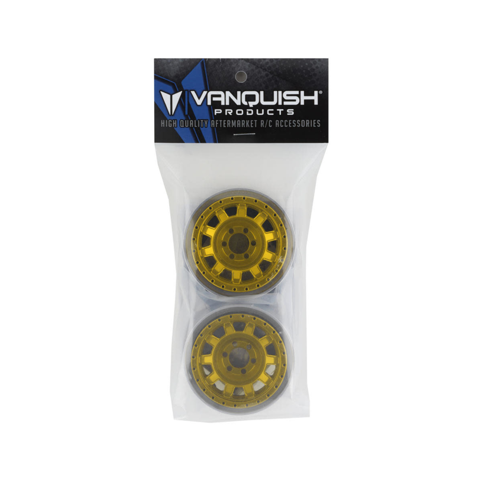 Vanquish Products #VPS08708 Vanquish Products KMC KM236 Tank 2.2" Beadlock Crawler Wheels (Gold) (2)