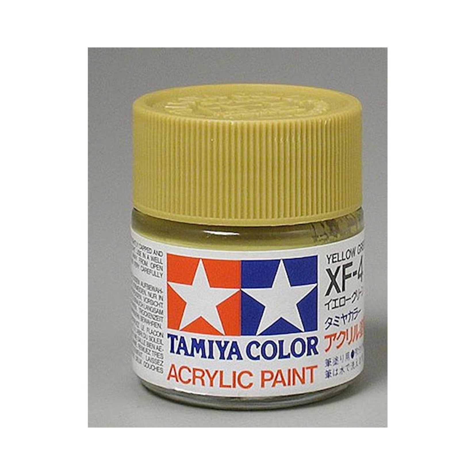 Tamiya #81304 Tamiya XF-4 Flat Yellow Green Acrylic Paint (23ml)
