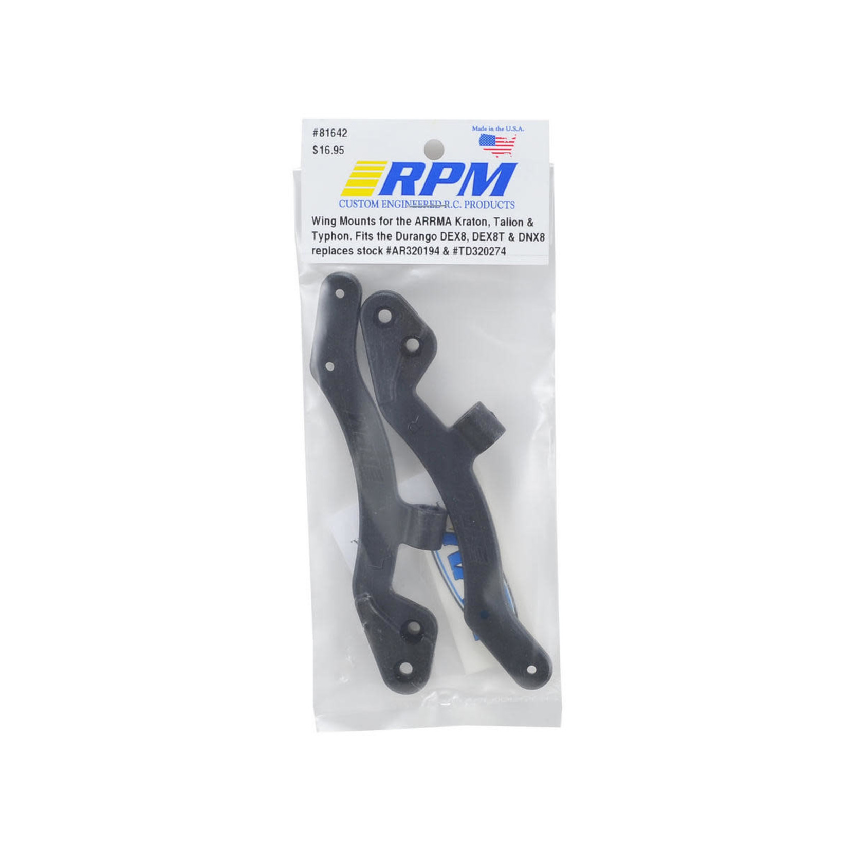 RPM RPM Arrma/Durango Rear Wing Mounts #81642