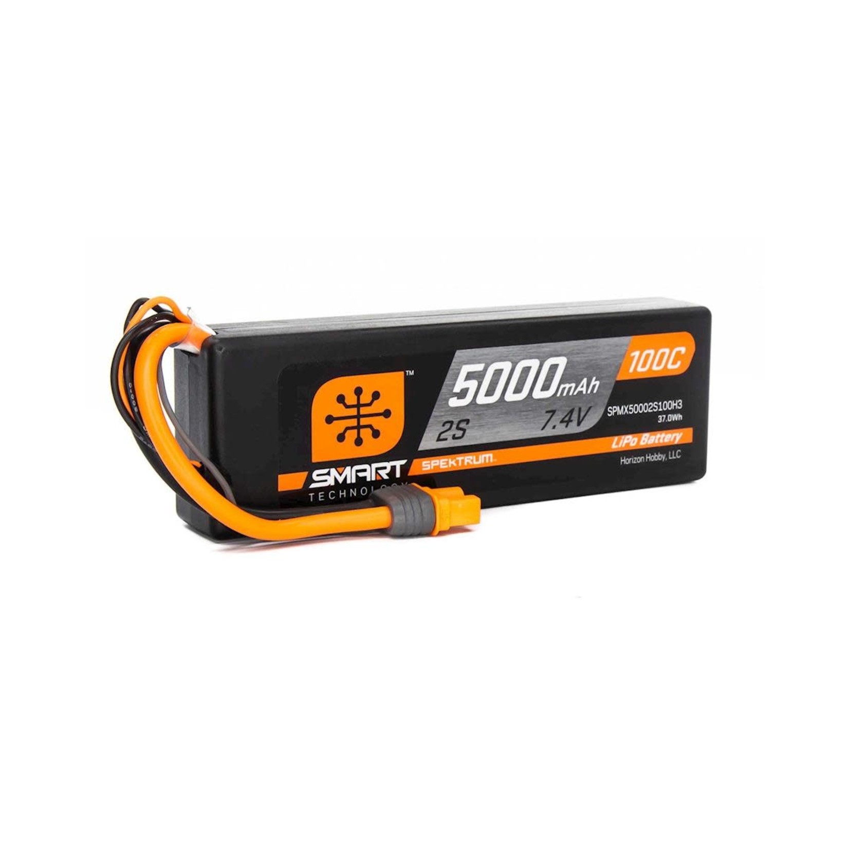 Spektrum #SPMX50002S100H3Spektrum RC 2S Smart LiPo Hard Case 100C Battery Pack (7.4V/5000mAh) w/IC3 Connector