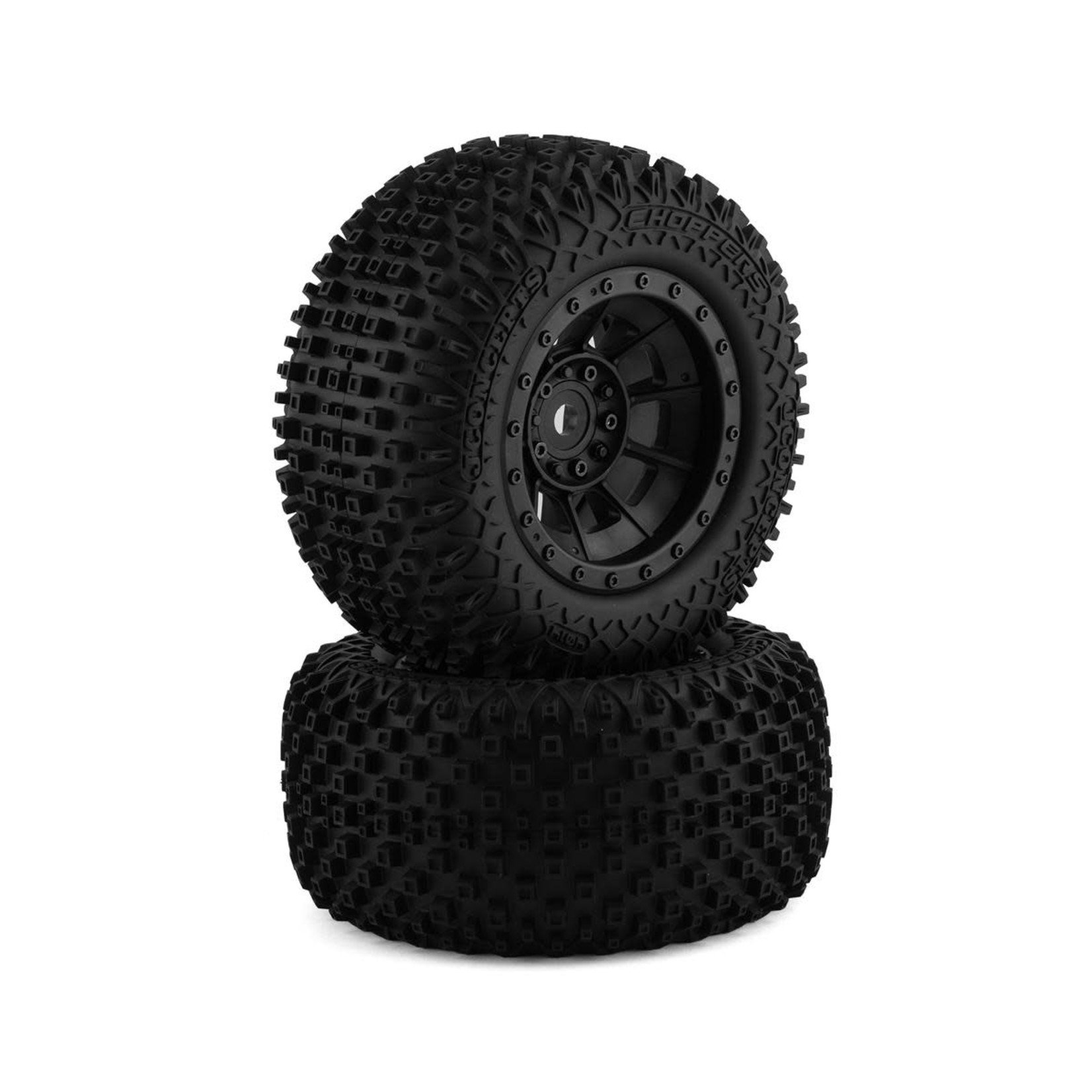 JConcepts JConcepts Choppers Pre-Mounted Monster Truck Tires w/Hazard Wheel (Black) (2) (Platinum) #4014-3994