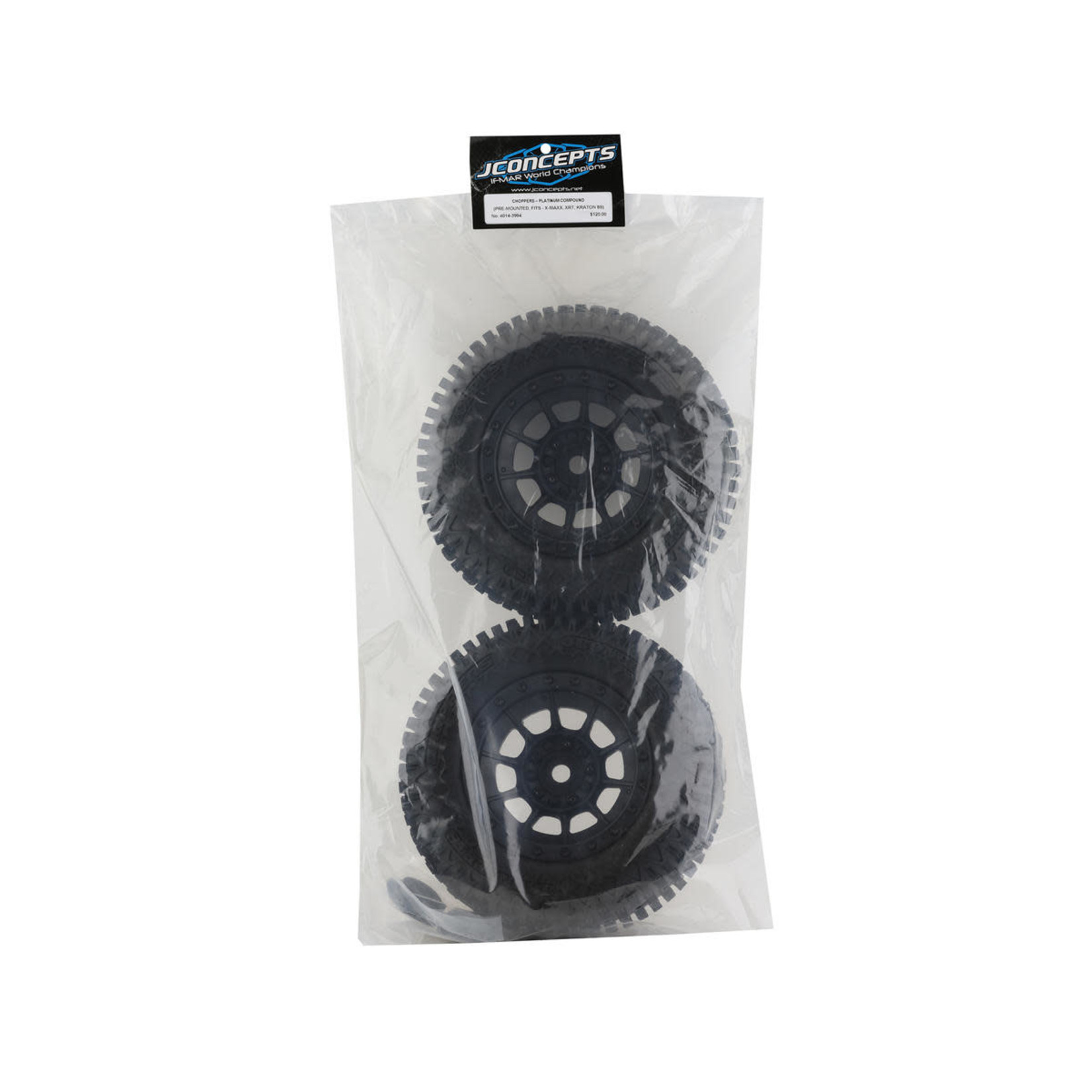 JConcepts #4014-3994 JConcepts Choppers Pre-Mounted Monster Truck Tires w/Hazard Wheel (Black) (2) (Platinum)