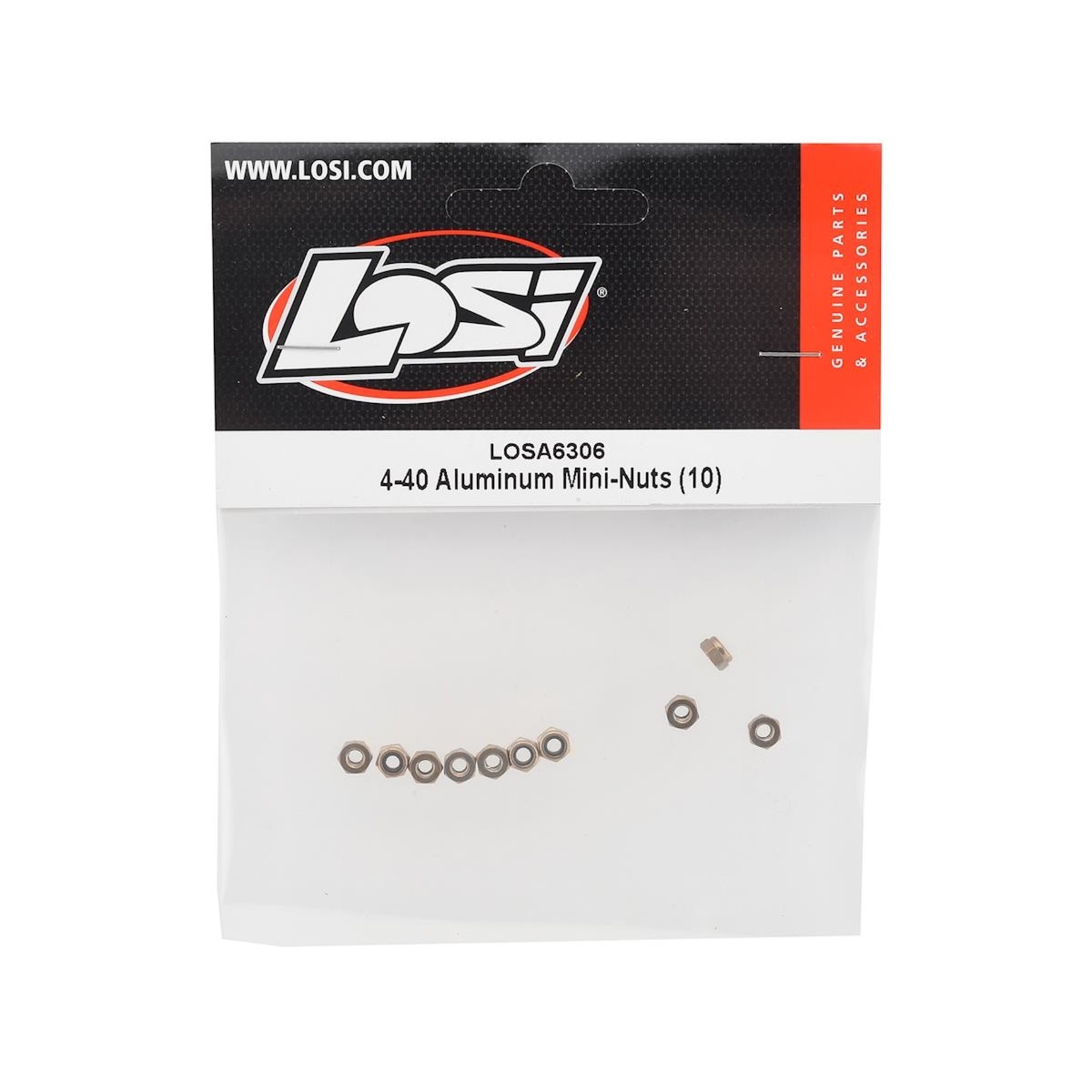 Losi #LOSA6306 Losi 4-40 Aluminum Mini Nuts (10)