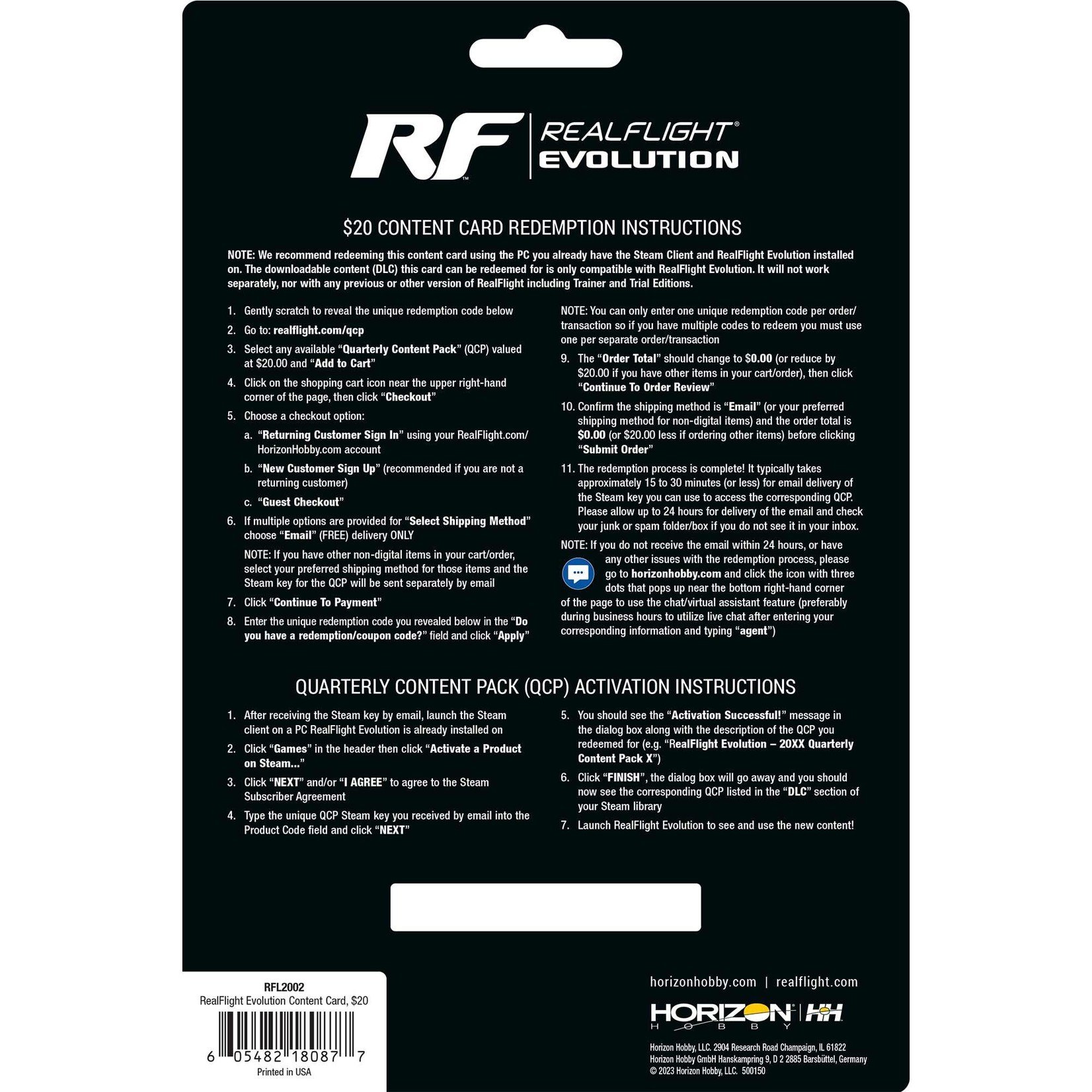 RealFlight RealFlight Content Card $20 #RFL2002