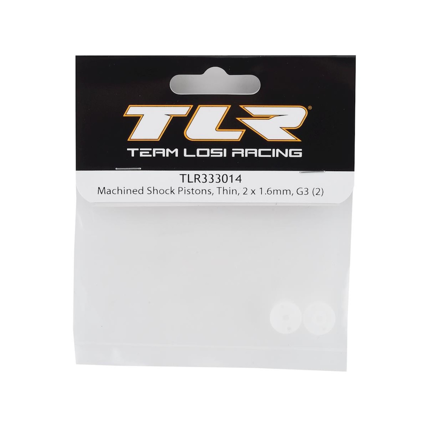 TLR Team Losi Racing G3 Thin Machined Shock Piston (2) (2x1.6mm) #TLR333014
