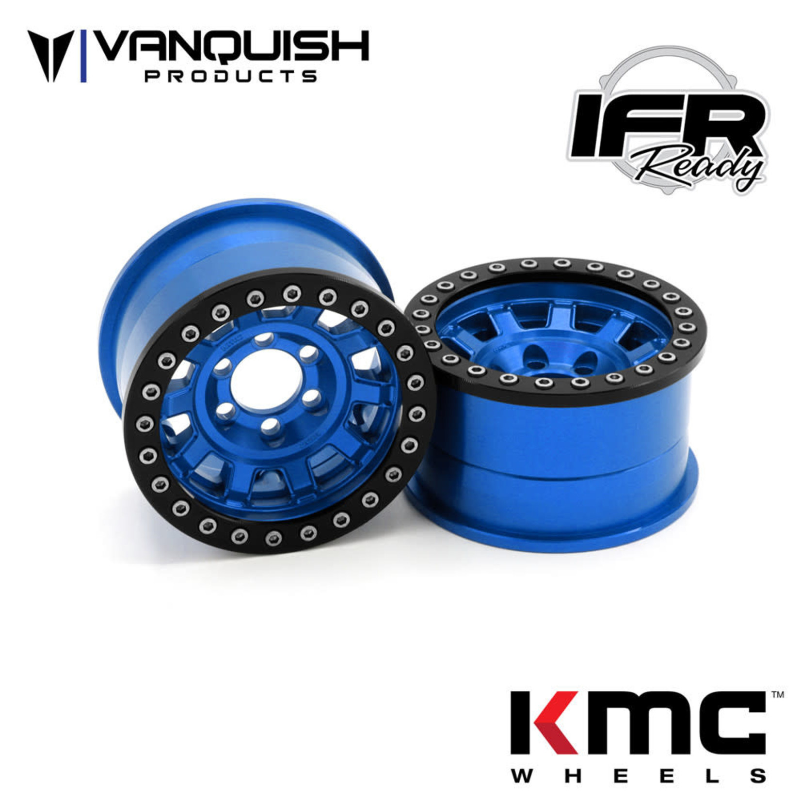 Vanquish Products Vanquish Products KMC KM236 Tank 1.9" Beadlock Crawler Wheels (Blue) (2) #VPS07784