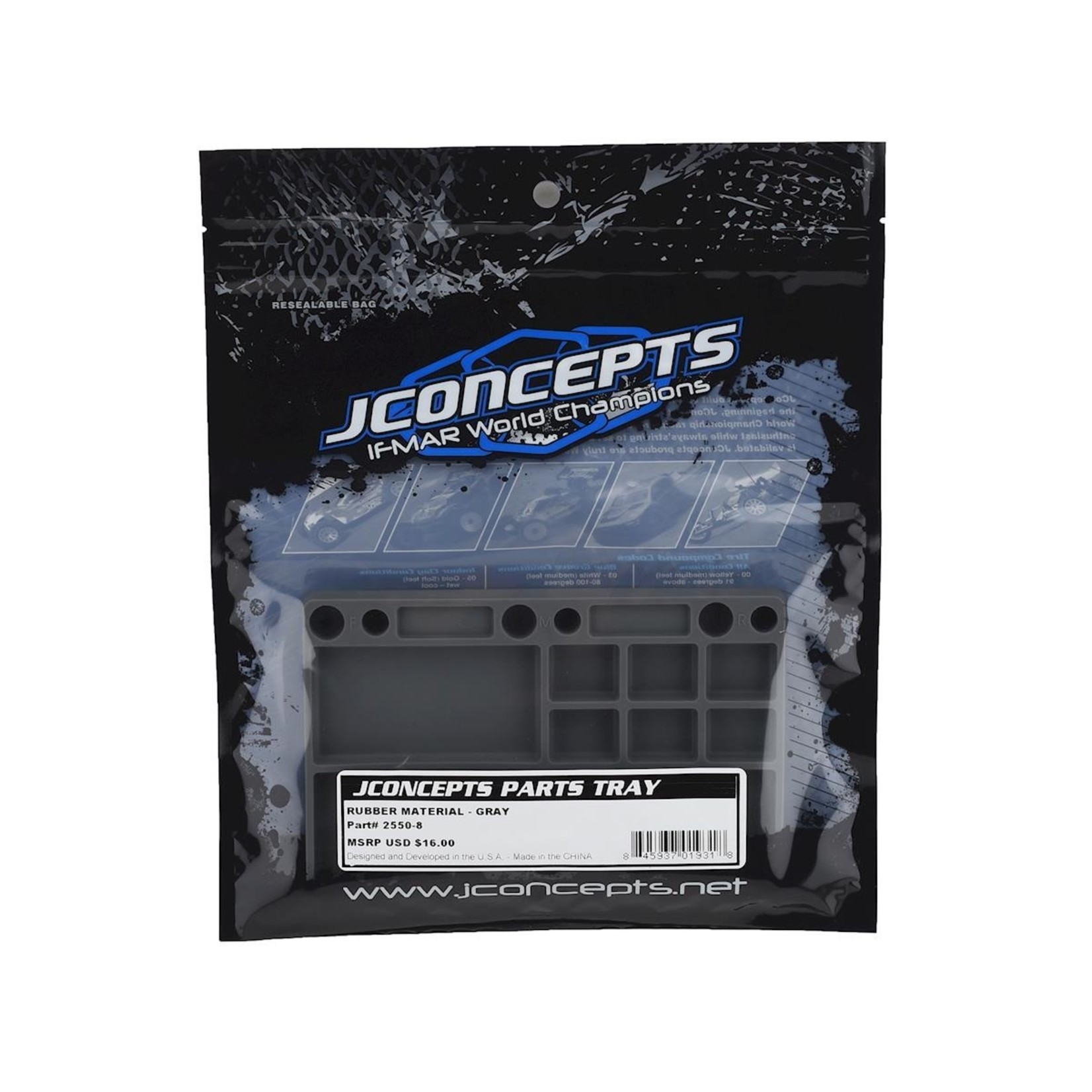 JConcepts #2550-8 JConcepts Rubber Parts Tray (Grey)