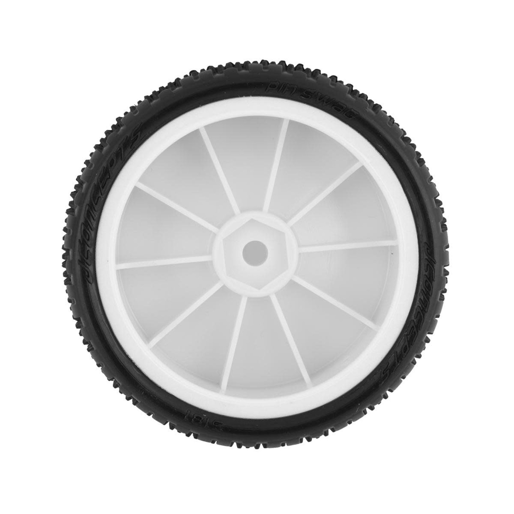 JConcepts #3181-101011 JConcepts Pin Swag 2.2" Pre-Mounted 2WD Front Buggy Carpet Tires (White) (2) (Pink) w/12mm Hex