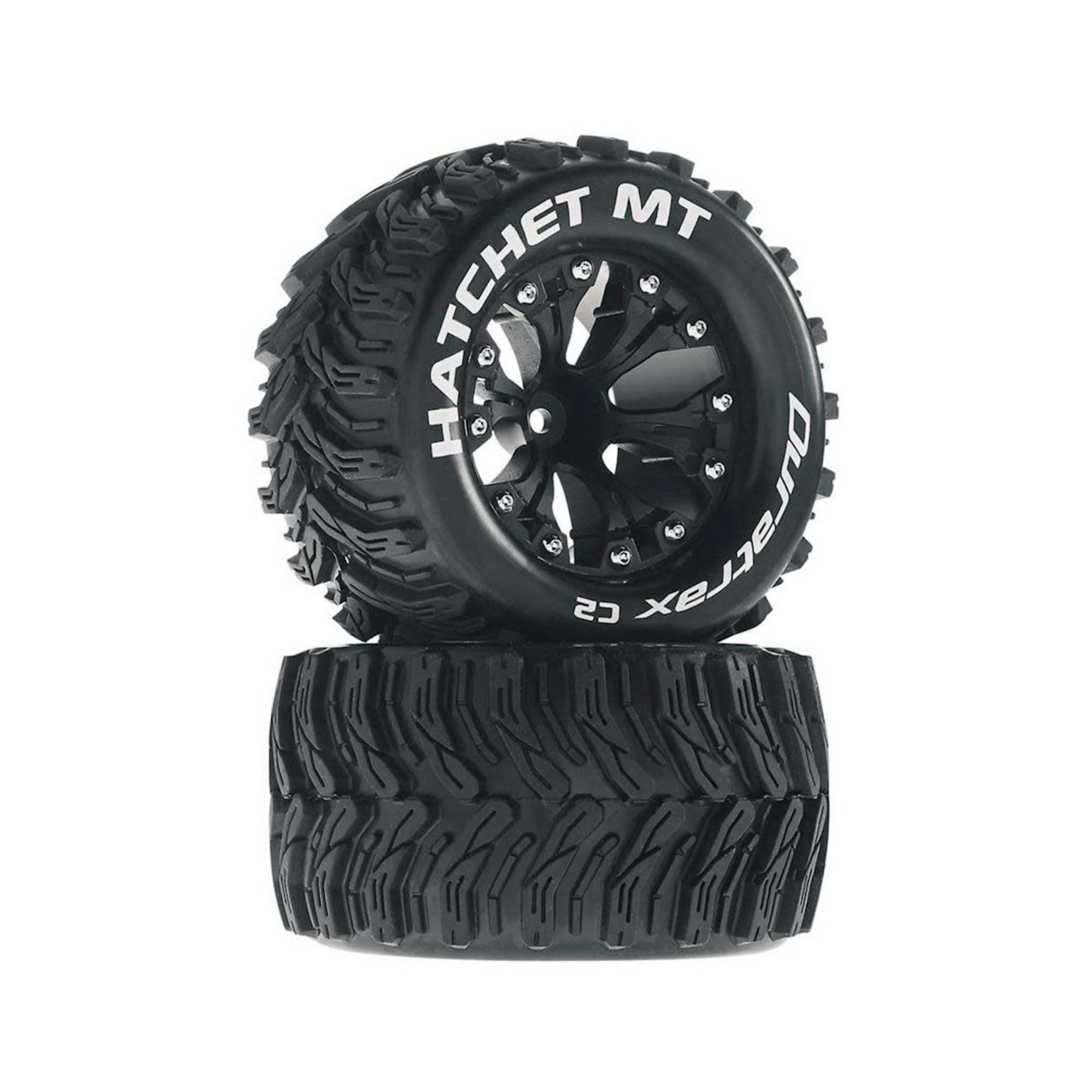 Duratrax #DTXC3528  DuraTrax Hatchet MT 2.8" 2WD Front Mounted Truck Tires (Black) (2) (1/2 Offset)