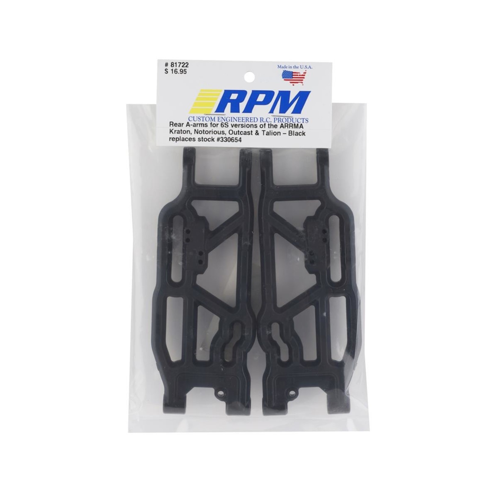 RPM RPM Arrma Kraton/Outcast V5 6S Rear Suspension Arm Set (Black) #81722
