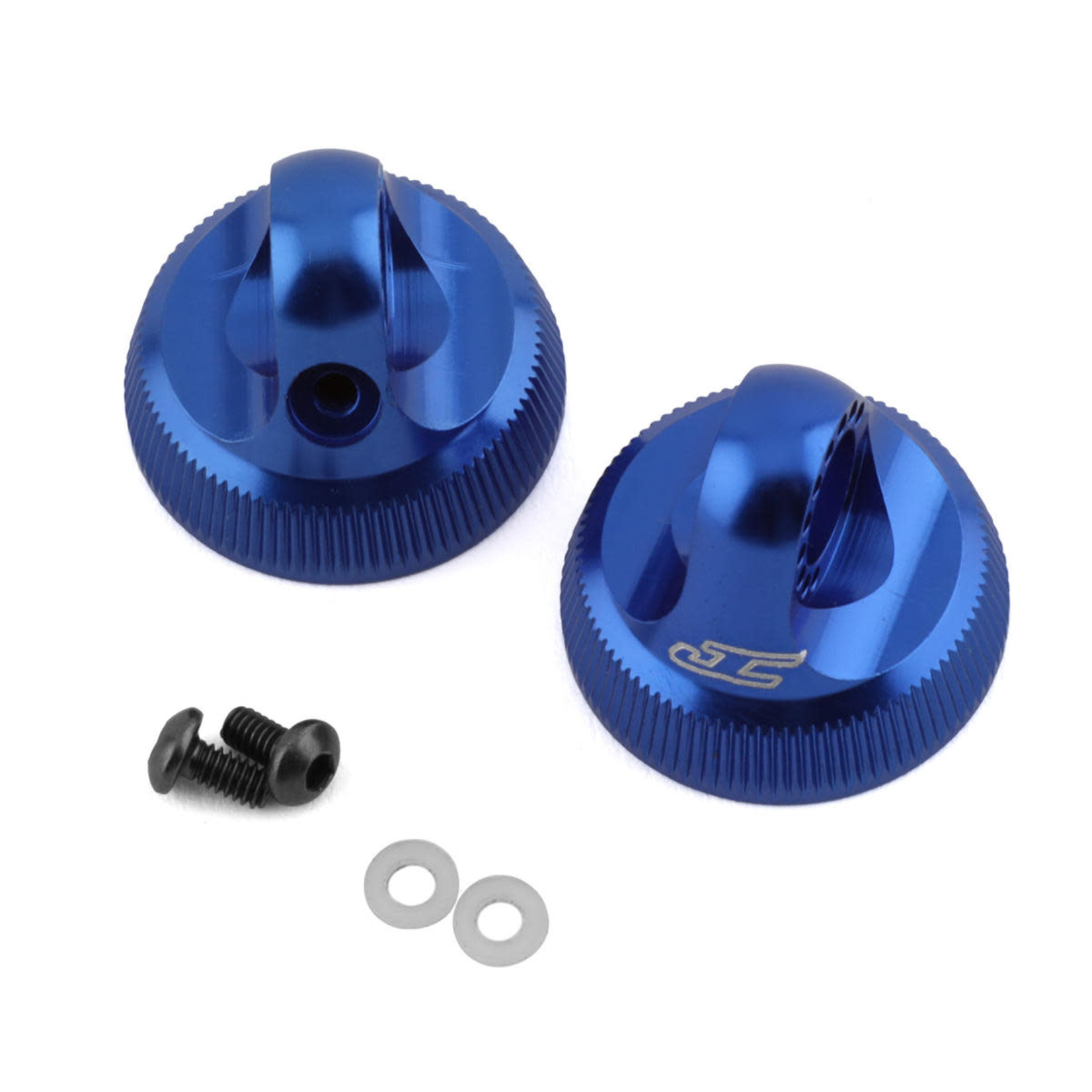 JConcepts Team Associated Fin Aluminum 13mm Shock Cap (Blue) (2) 2701