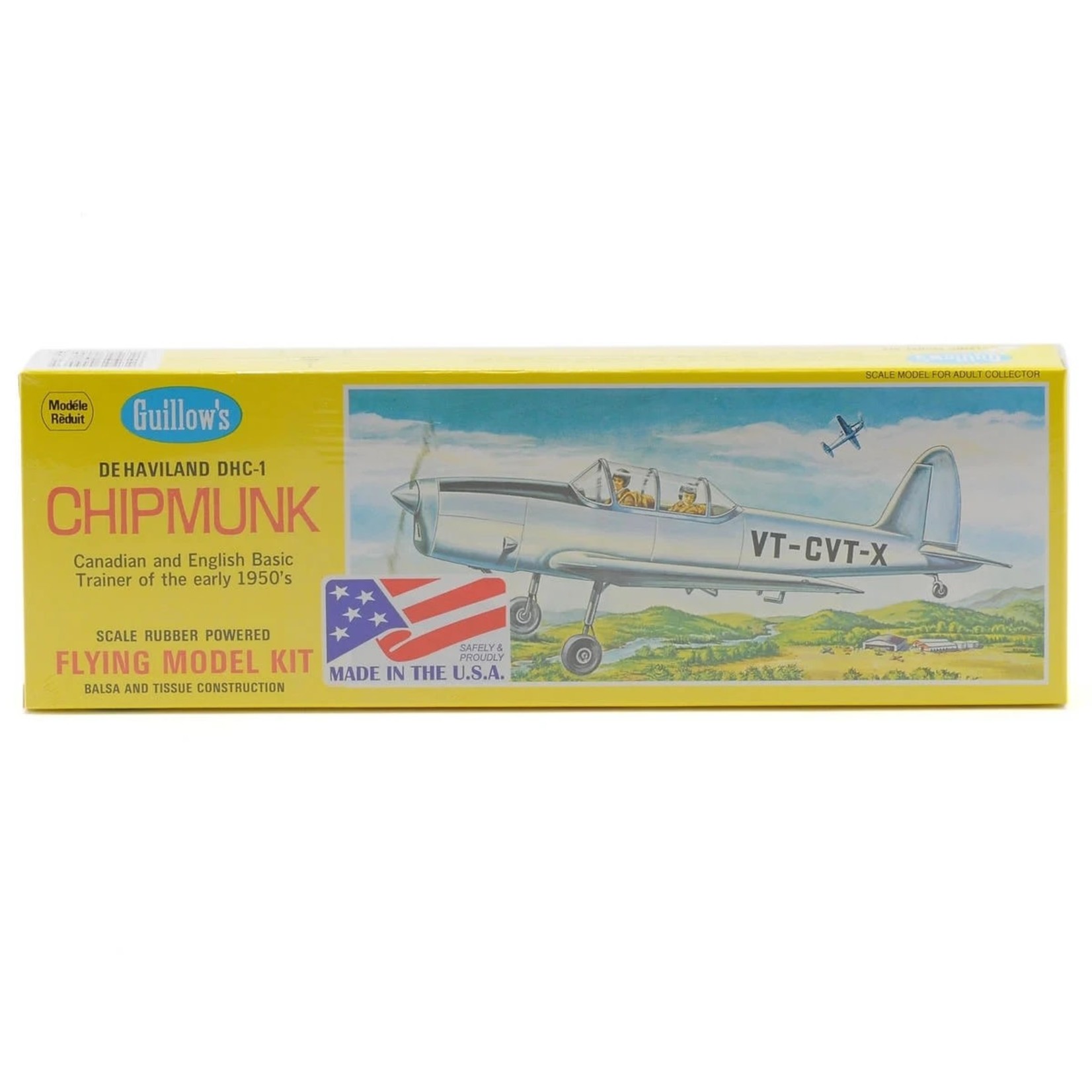 Guillow Guillow De Haviland DHC-1 Chipmunk Rubber Powered Flying Model Kit #903