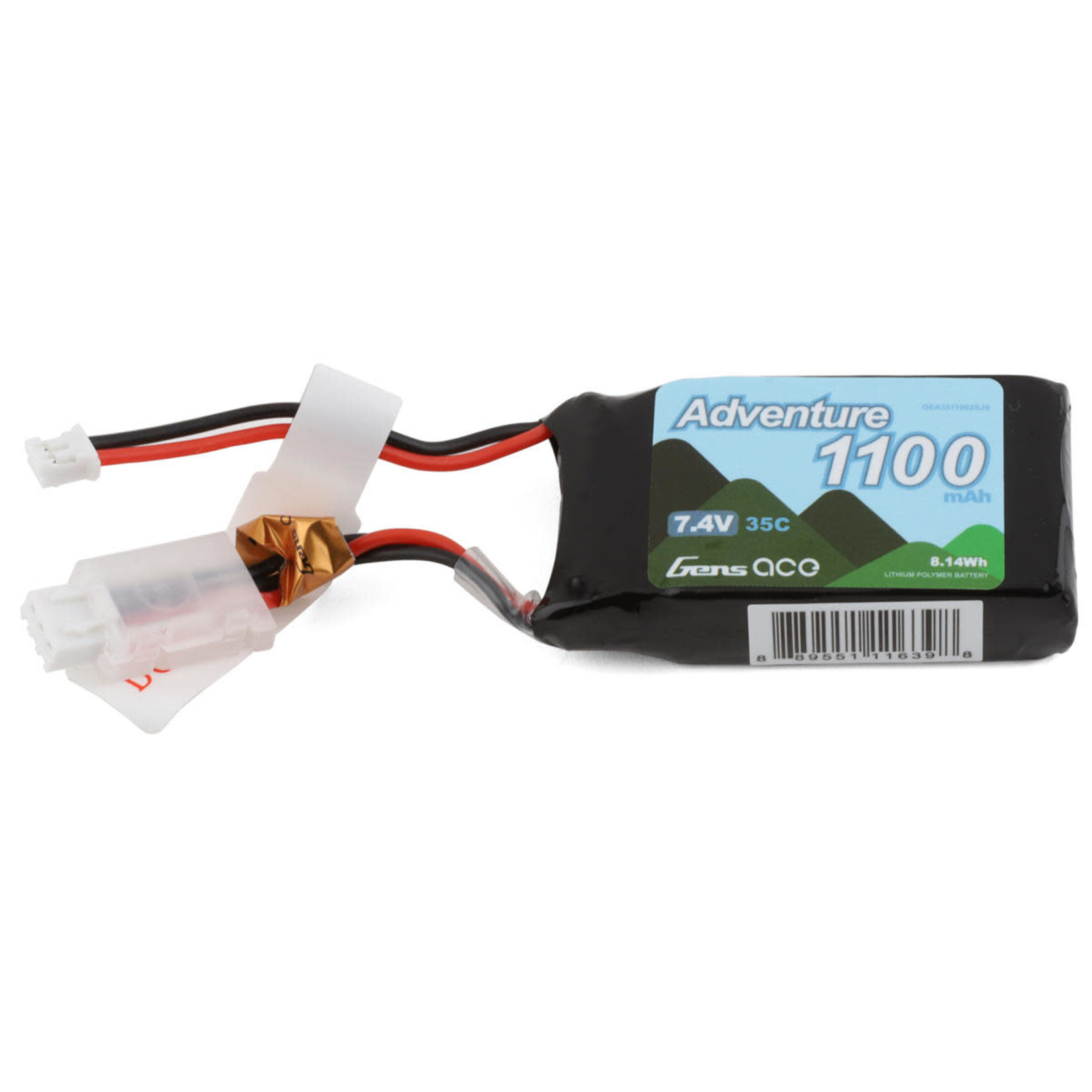 Gens Ace #GEA3511002SJS Gens Ace 2S LiPo Battery 35C (7.4V/1100mAh) (Axial SCX24) w/JST-PHR