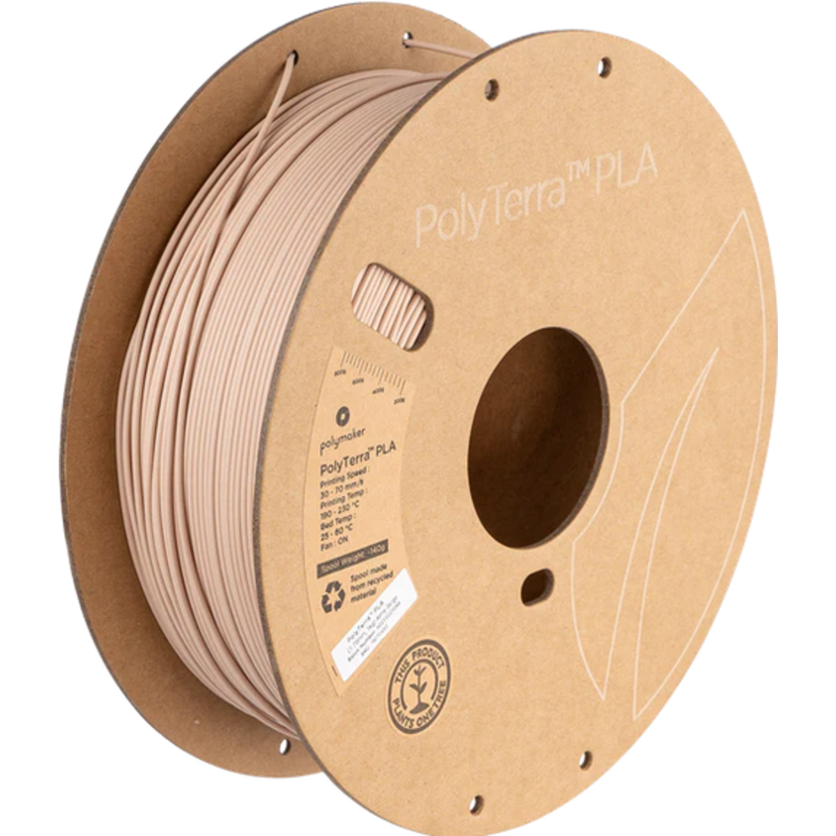 Polymaker #PM70980  Polymaker PolyTerra™ PLA (1kg) (1.75mm, Army Beige)