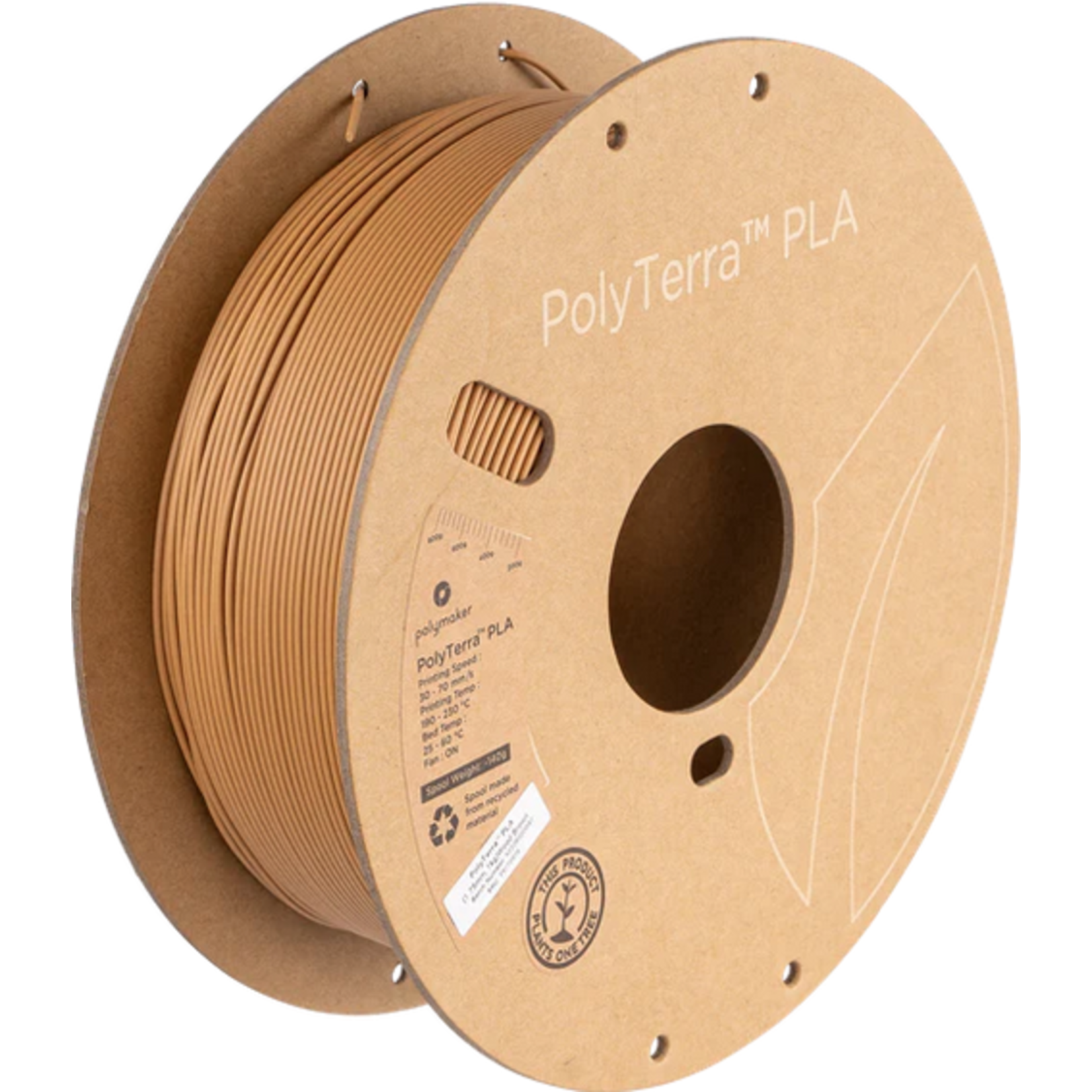 Polymaker #PM70976  Polymaker PolyTerra™ PLA (1kg) (1.75mm, Wood Brown)