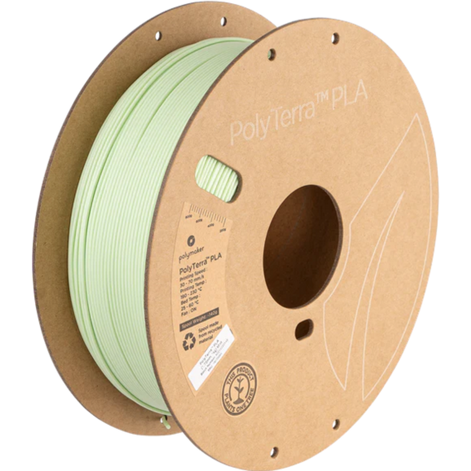 Polymaker #PM70869  Polymaker PolyTerra™ PLA (1kg) (1.75mm, Mint)