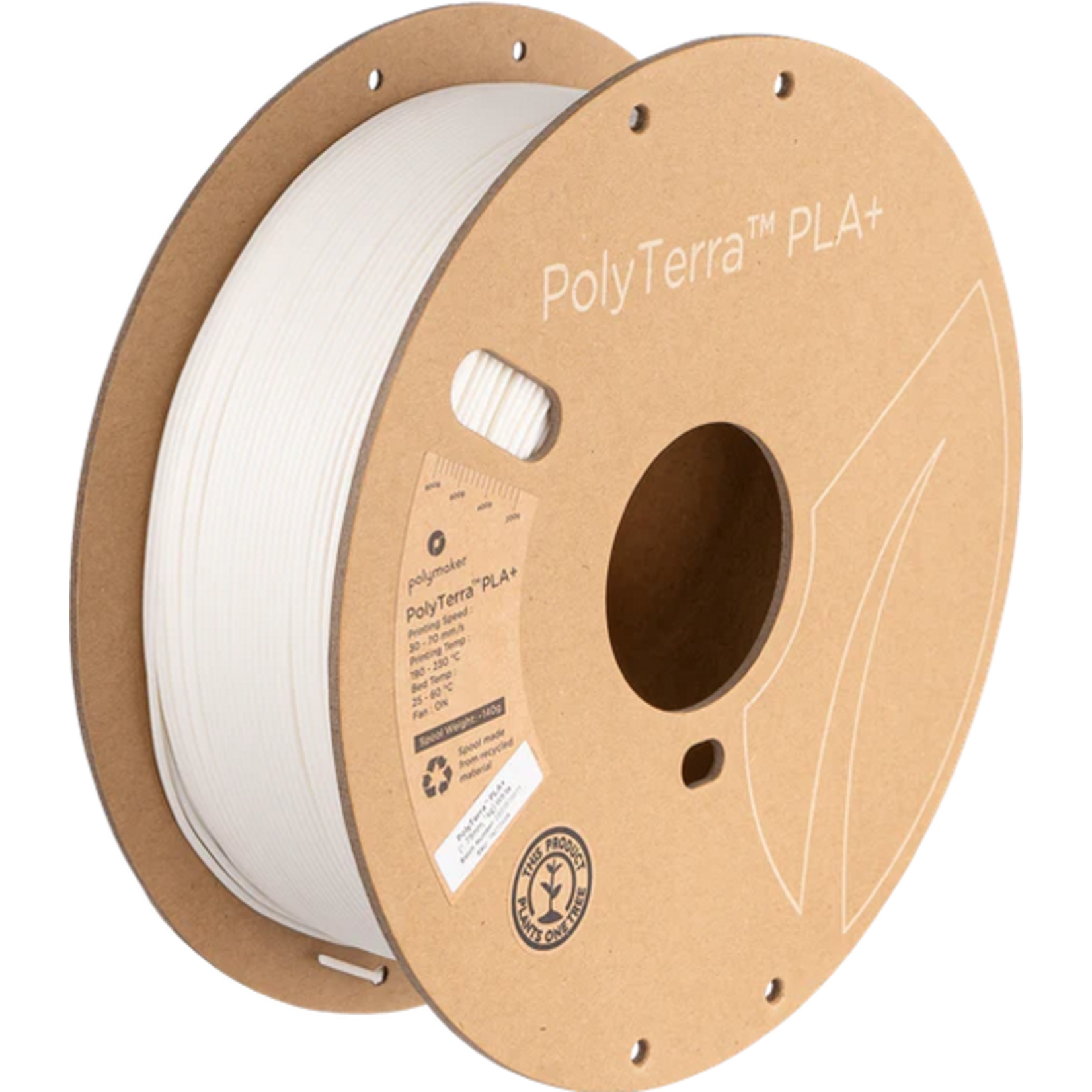 Polymaker Polymaker PolyTerra™ PLA+ (1kg) (1.75mm, White) #PM70946