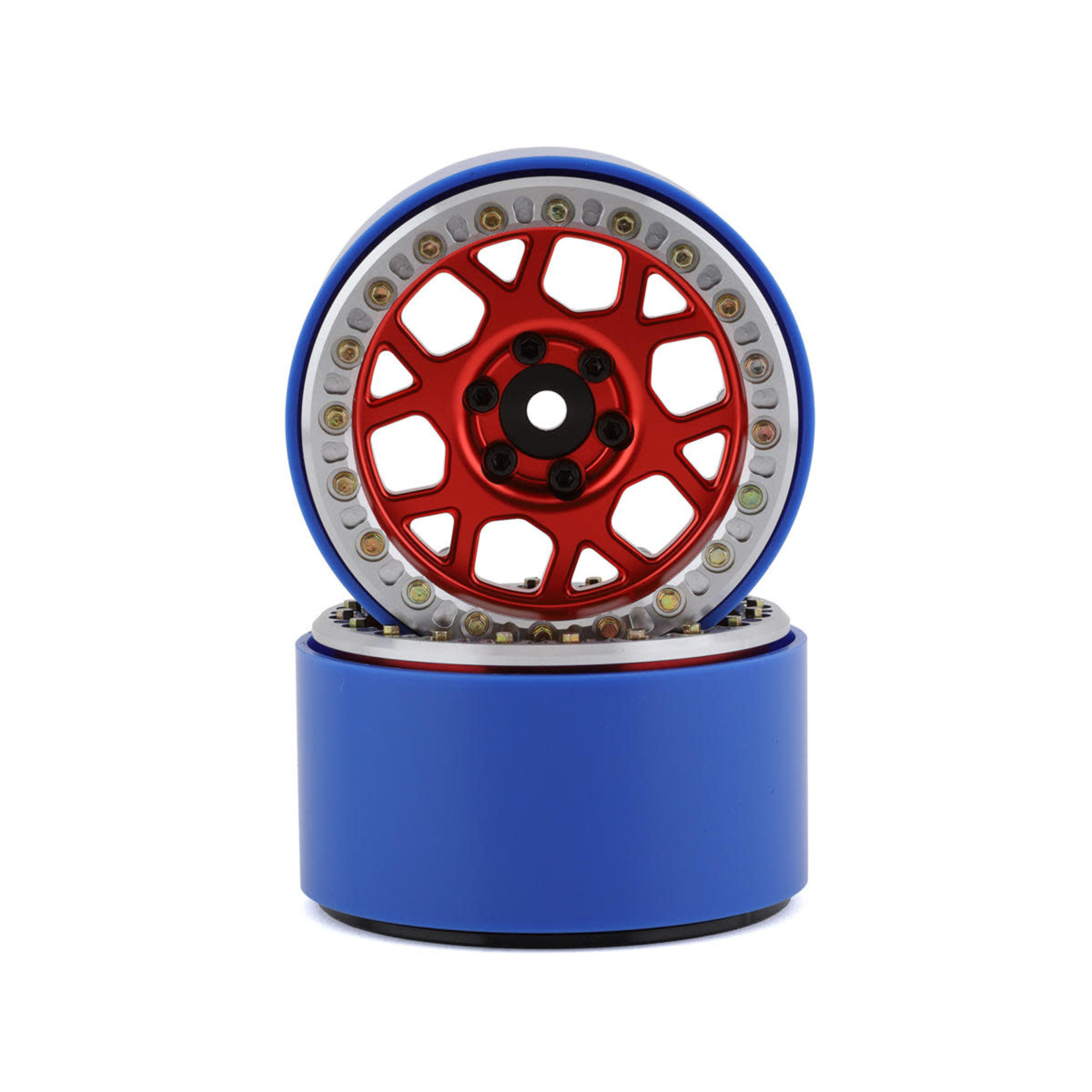 SSD RC #SSD00565 SSD RC 2.2” Boxer PL Beadlock Wheels (Red) (2)