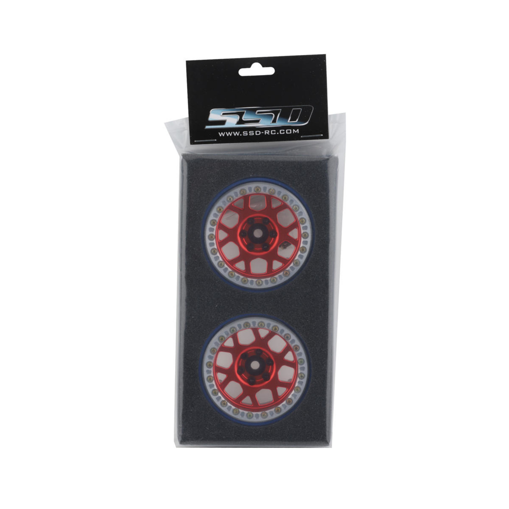 SSD RC #SSD00565 SSD RC 2.2” Boxer PL Beadlock Wheels (Red) (2)