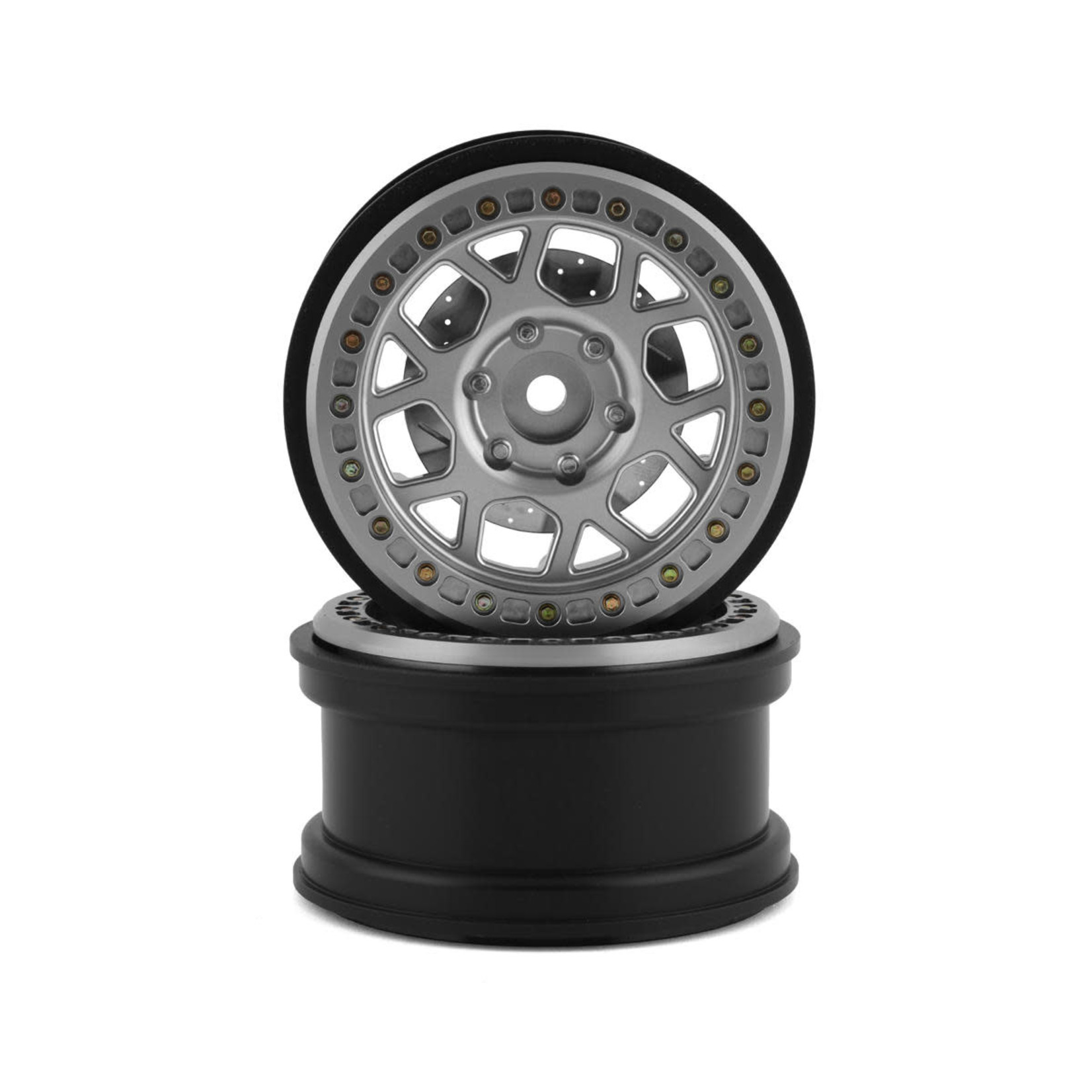 SSD RC #SSD00557 SSD RC 2.9” Boxer Beadlock Wheels w/Brake Rotor (Silver) (2)