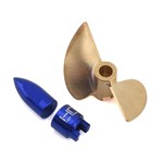 Hot Racing #SPN1000ME Hot Racing Traxxas Spartan/M41 Pro Brass Prop w/Nut & Drive Dog (Brass/Blue)