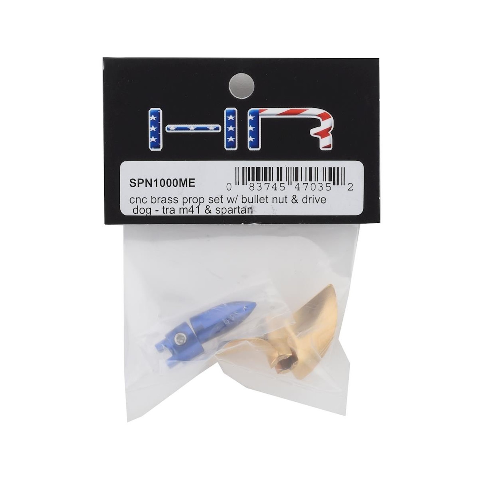 Hot Racing #SPN1000ME Hot Racing Traxxas Spartan/M41 Pro Brass Prop w/Nut & Drive Dog (Brass/Blue)