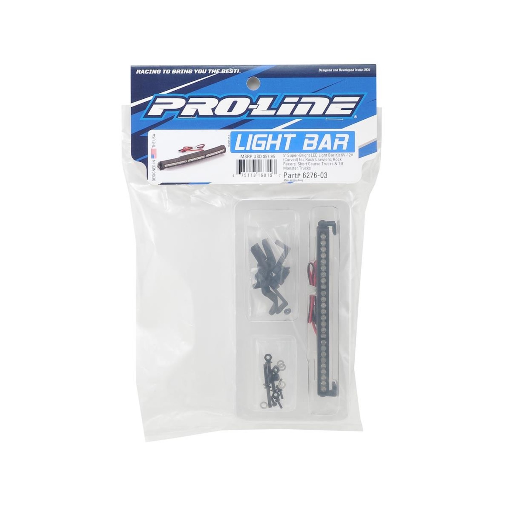 Pro-Line #6276-03 Pro-Line 5" Curved Super-Bright LED Light Bar Kit (6V-12V)