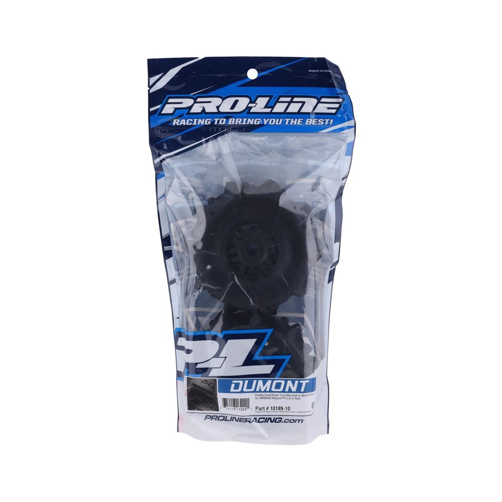 Pro-Line #10189-10 Pro-Line Dumont Paddle SC 2.2/3.0 Pre-Mounted Tires w/Mojave Wheels (Black) (2) w/17mm Hex