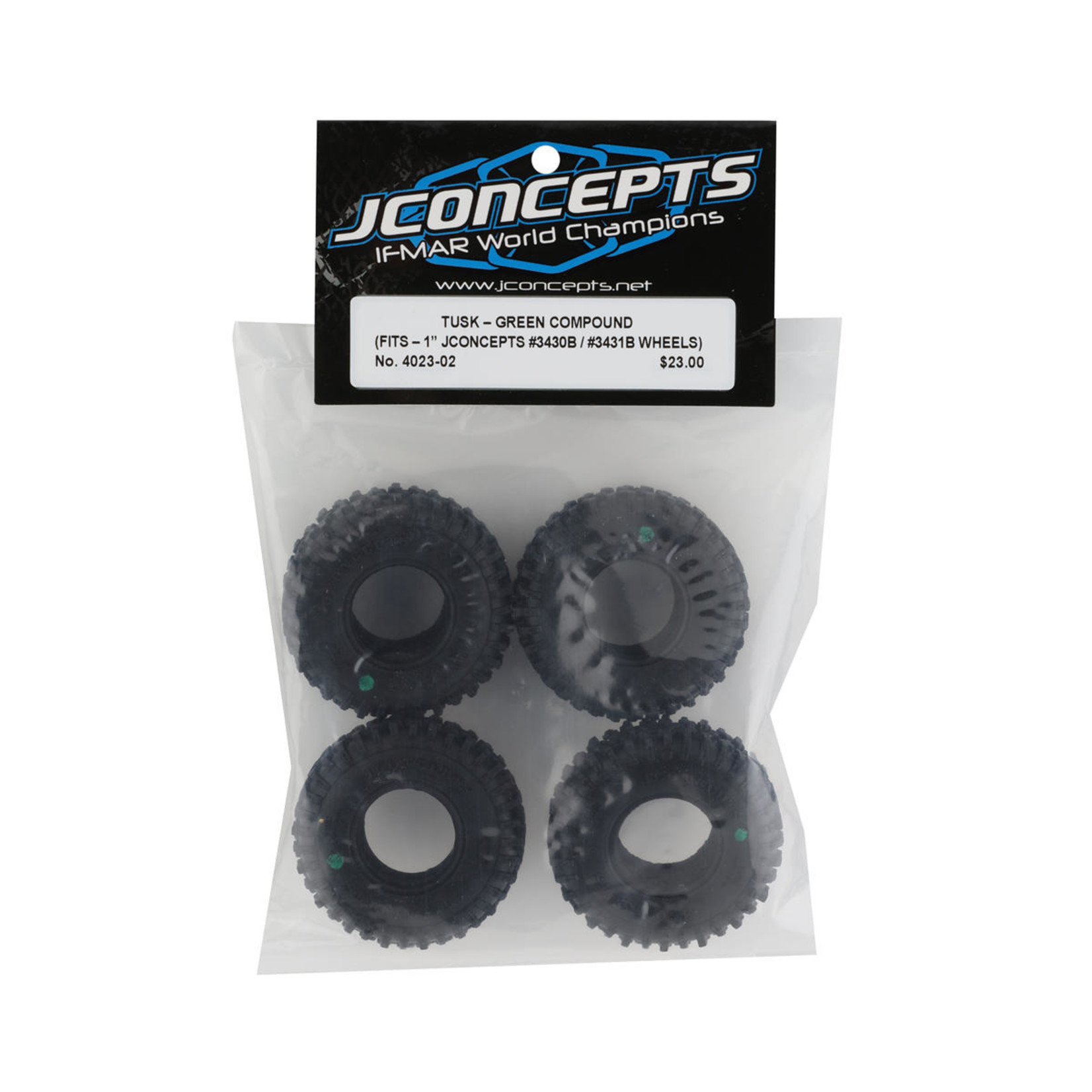 JConcepts #4023-02 JConcepts Tusk 1.0" Micro Crawler Tires (4) (Green)