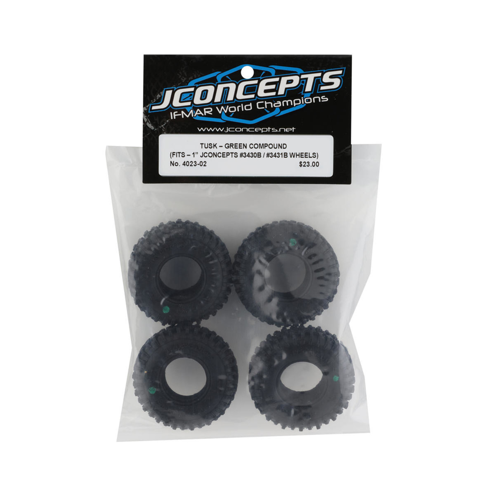 JConcepts JConcepts Tusk 1.0" Micro Crawler Tires (4) (Green) #4023-02